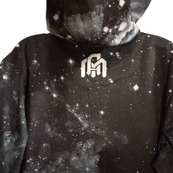 Into the AM Men's Multicolor Space Star Print Pullover Hoodie M - Picture 11 of 16